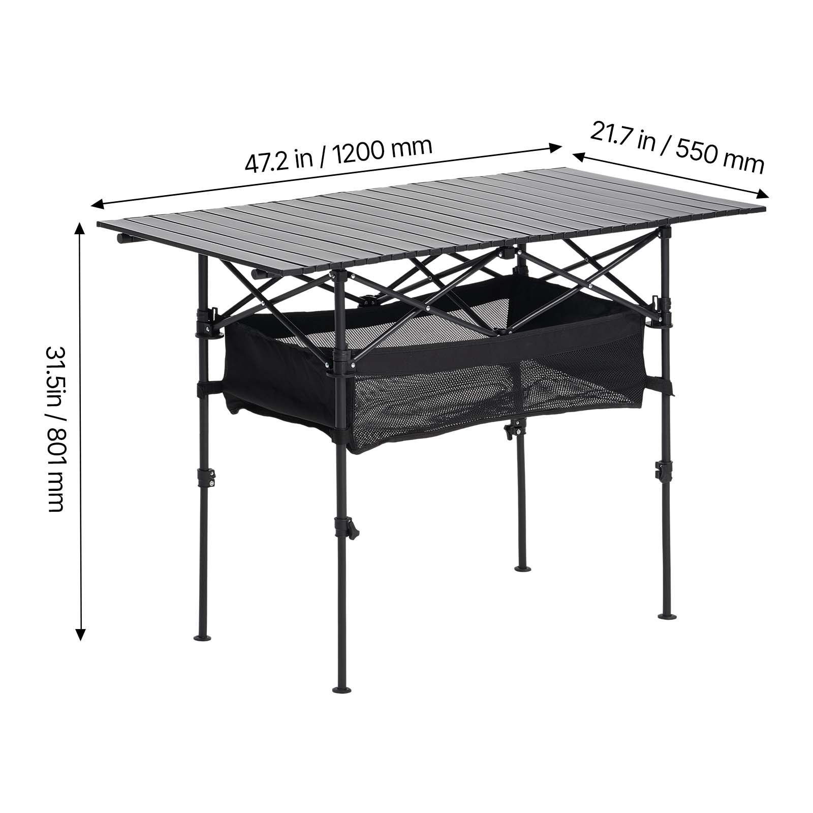Folding Portable Camping Table Aluminum Outdoor Picnic Roll Up Table Storage Bag_voghion.com
